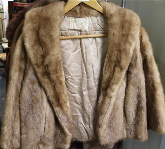 A light brown mink jacket